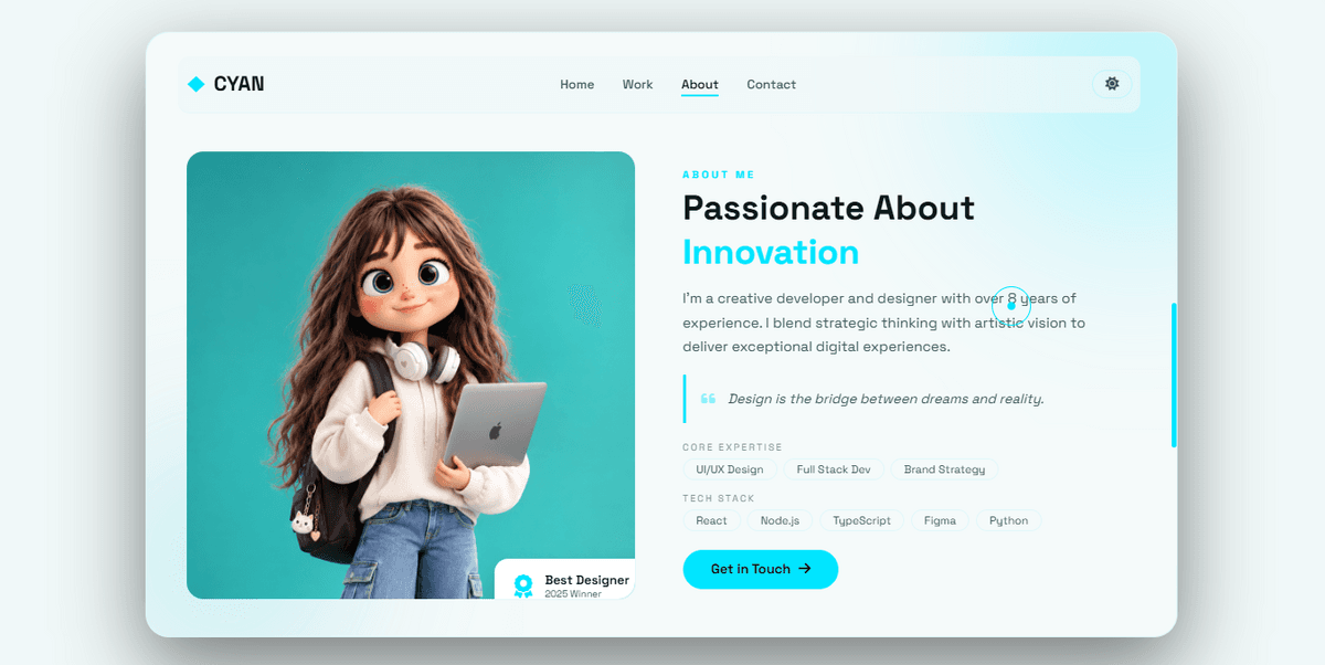 Responsive Modern Portfolio Website Usign  HTML, CSS & JavaScript