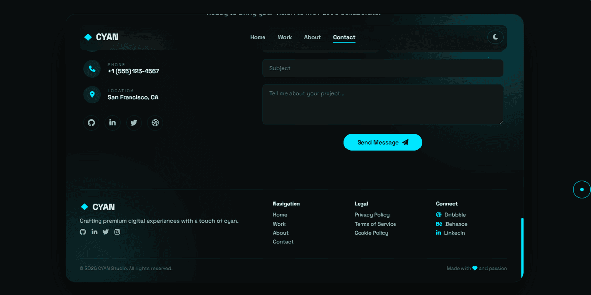Responsive Modern Portfolio Website Usign  HTML, CSS & JavaScript