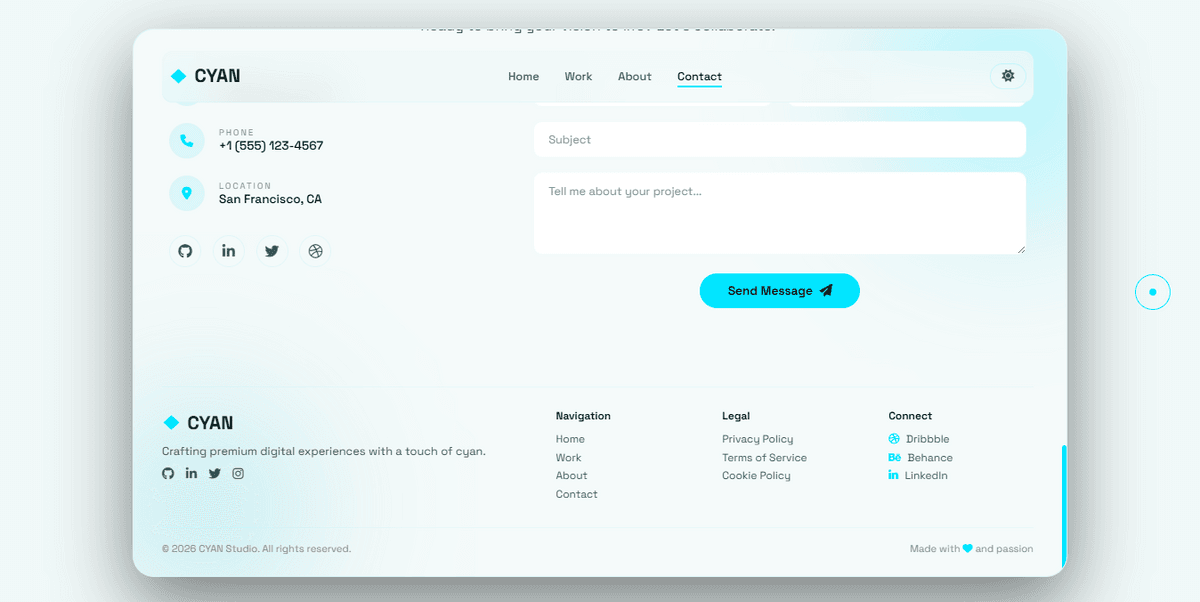 Responsive Modern Portfolio Website Usign  HTML, CSS & JavaScript