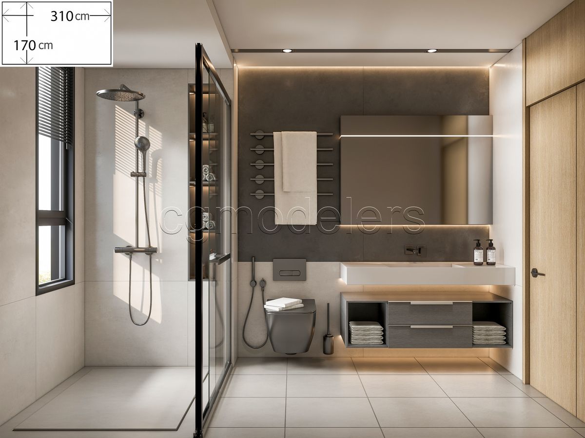 SketchUp Bathroom Models Bundle vol.1 | 20 Enscape-ready scene | Lights+PBR