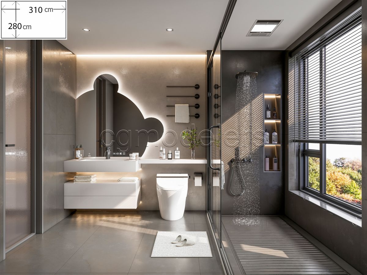 SketchUp Bathroom Models Bundle vol.1 | 20 Enscape-ready scene | Lights+PBR