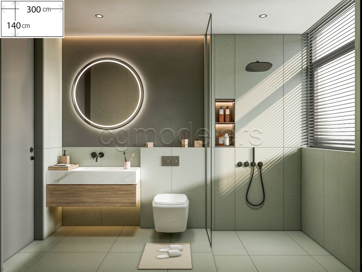 SketchUp Bathroom Models Bundle vol.1 | 20 Enscape-ready scene | Lights+PBR