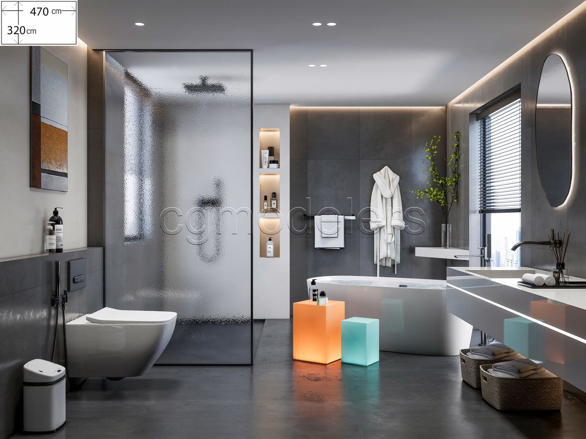 SketchUp Bathroom Models Bundle vol.1 | 20 Enscape-ready scene | Lights+PBR