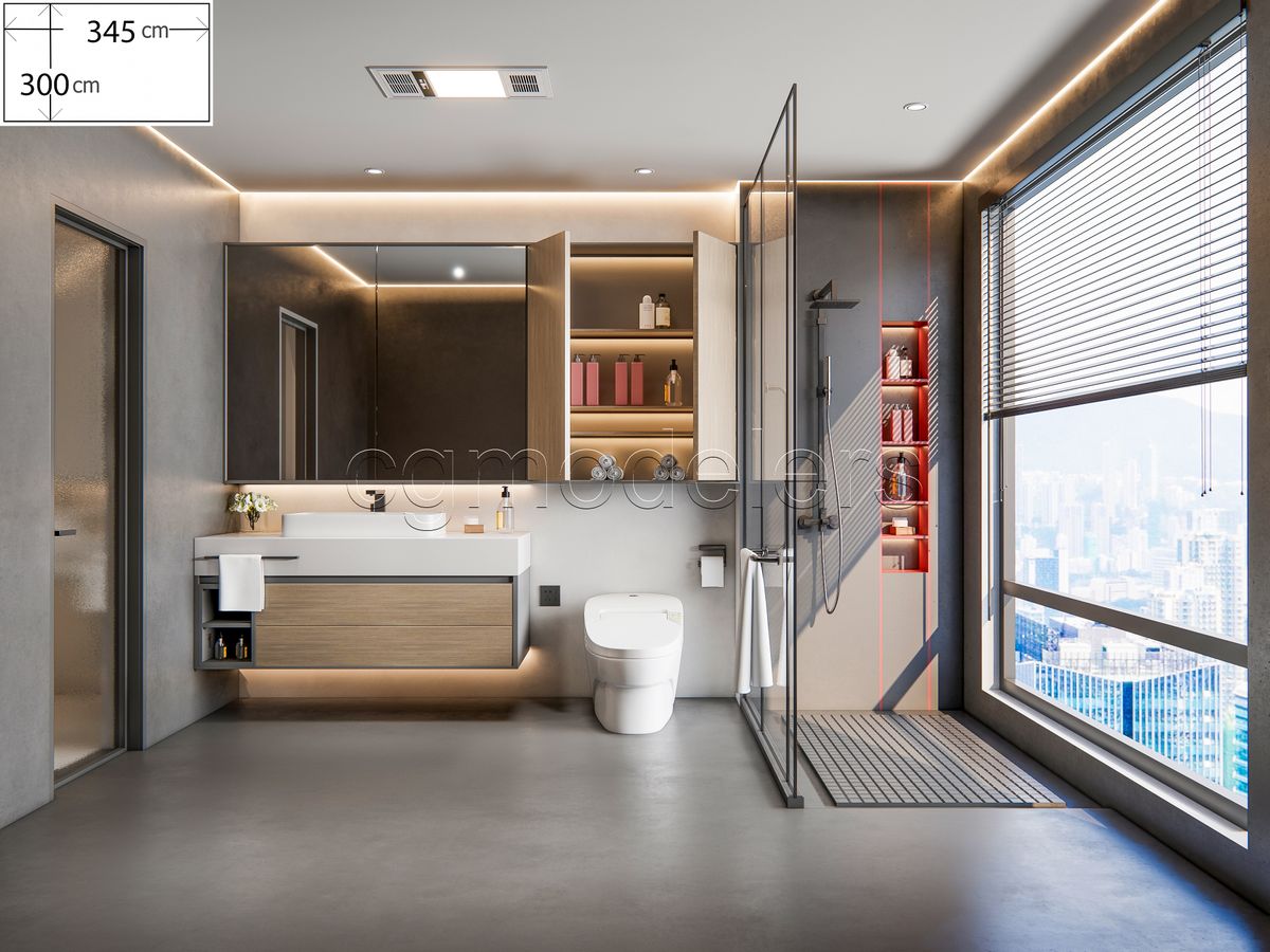 SketchUp Bathroom Models Bundle vol.1 | 20 Enscape-ready scene | Lights+PBR