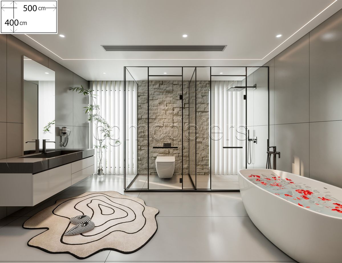 SketchUp Bathroom Models Bundle vol.1 | 20 Enscape-ready scene | Lights+PBR