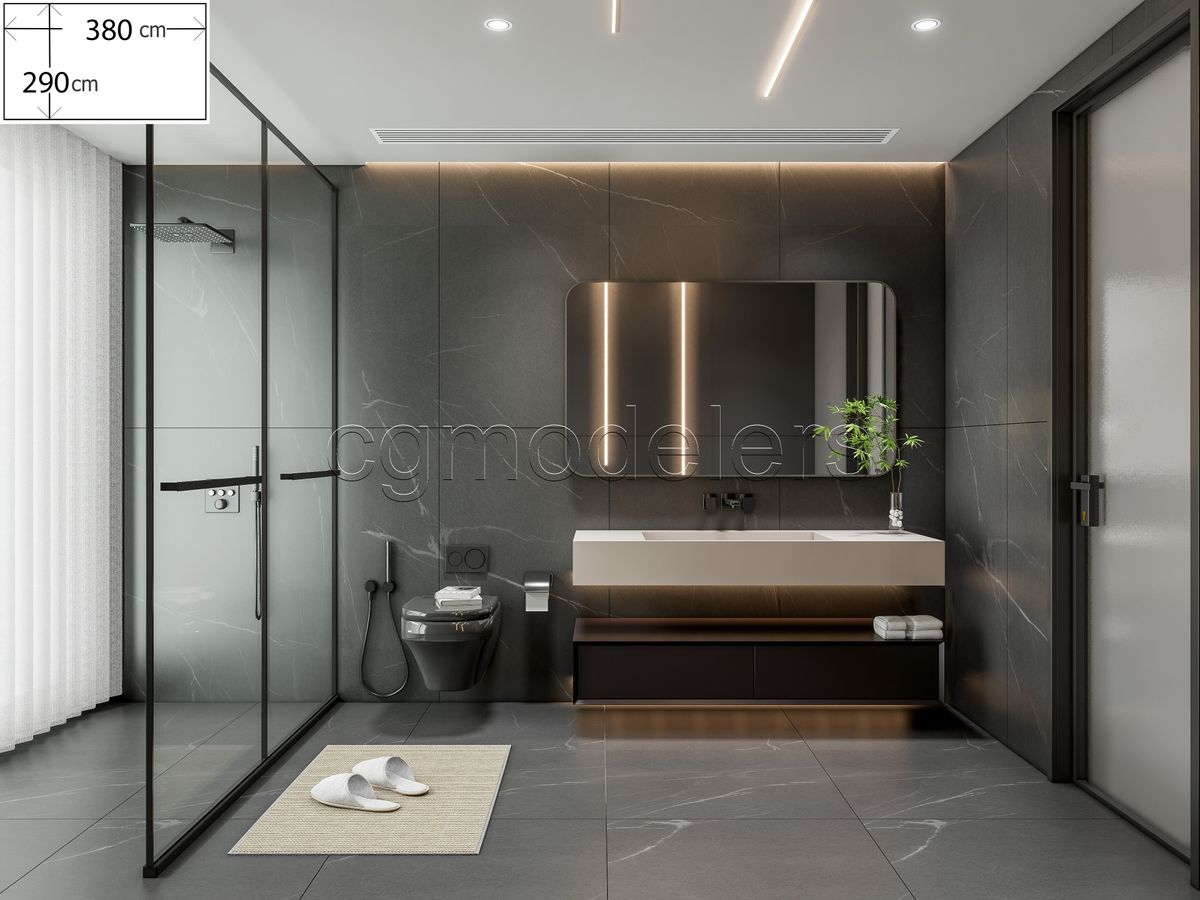 SketchUp Bathroom Models Bundle vol.1 | 20 Enscape-ready scene | Lights+PBR