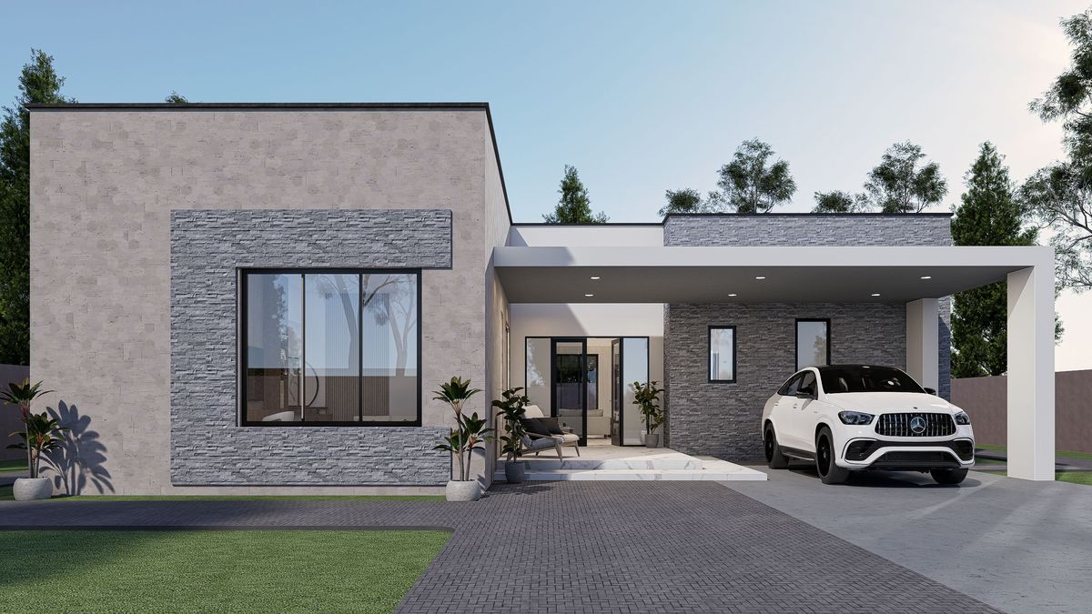 Modern House Design 16m x 16m 4 Bedroom with Laundry