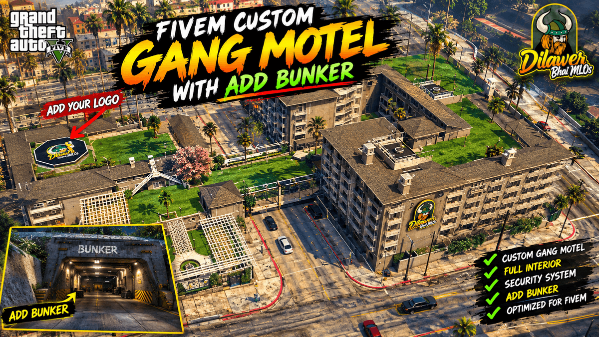 Fivem Custom Gang Motel with add bunker