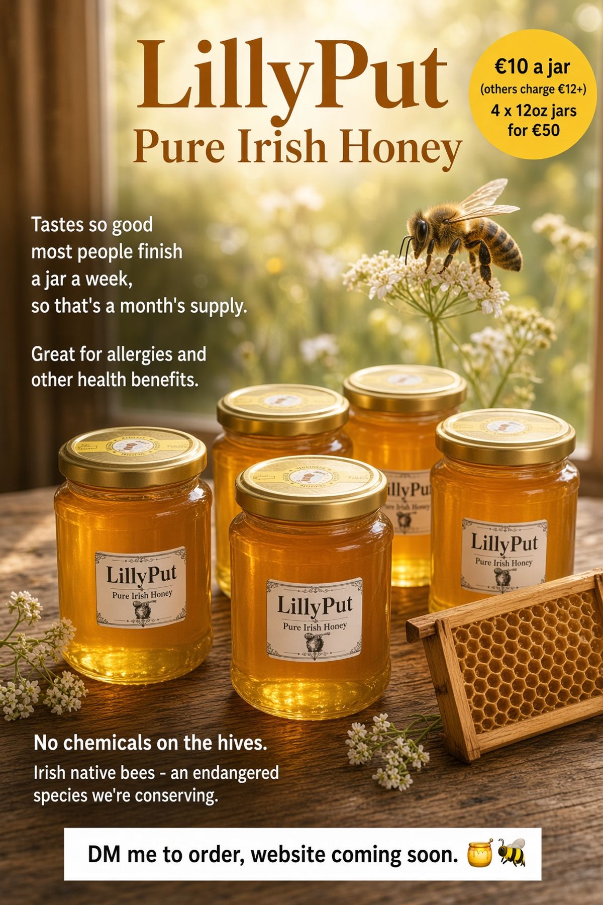 Pure native Irish honey 4 pack
