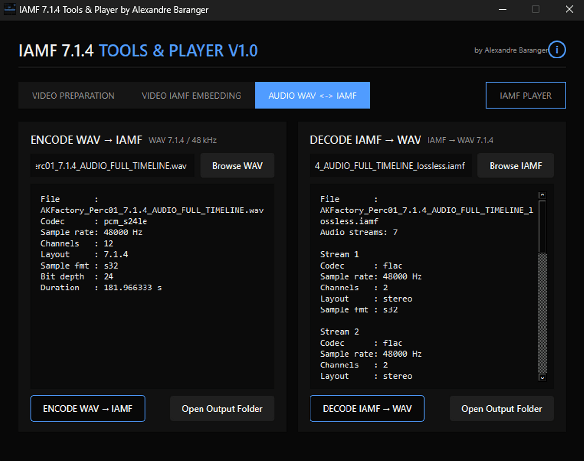 IAMF 7.1.4 Tools & Player V1.0