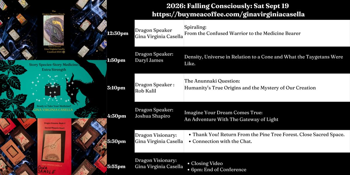 Watch the Replay!  Falling Consciously: Saturday September 19, 2026-ONLINE $60 CAN: 8:30am-6pm EST