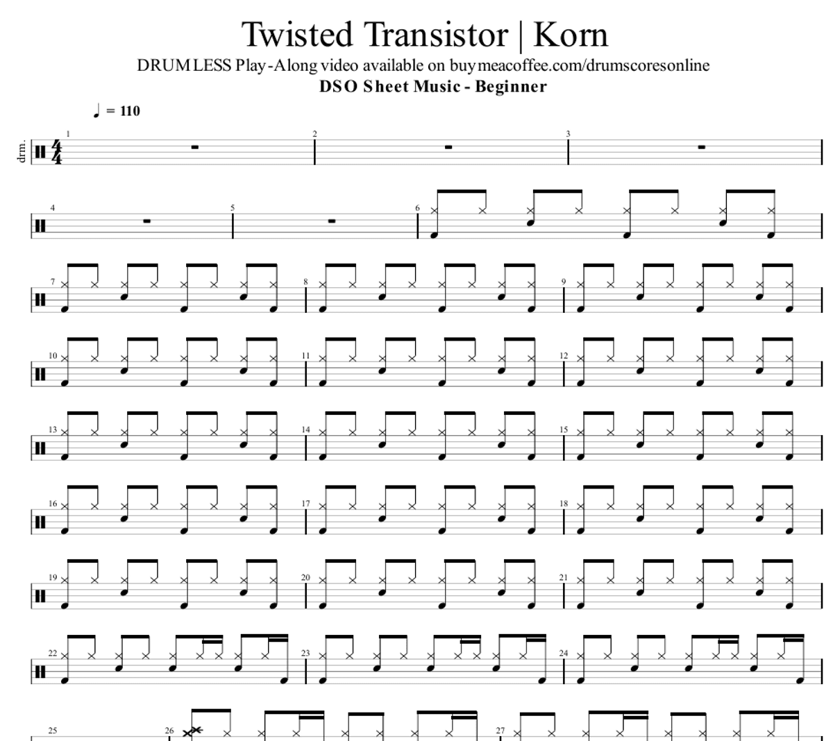 Twisted Transistor - Korn | Sheet Music PDF and GP Files