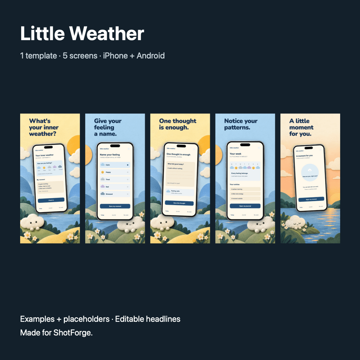 Little Weather — App Screenshot Template for ShotForge