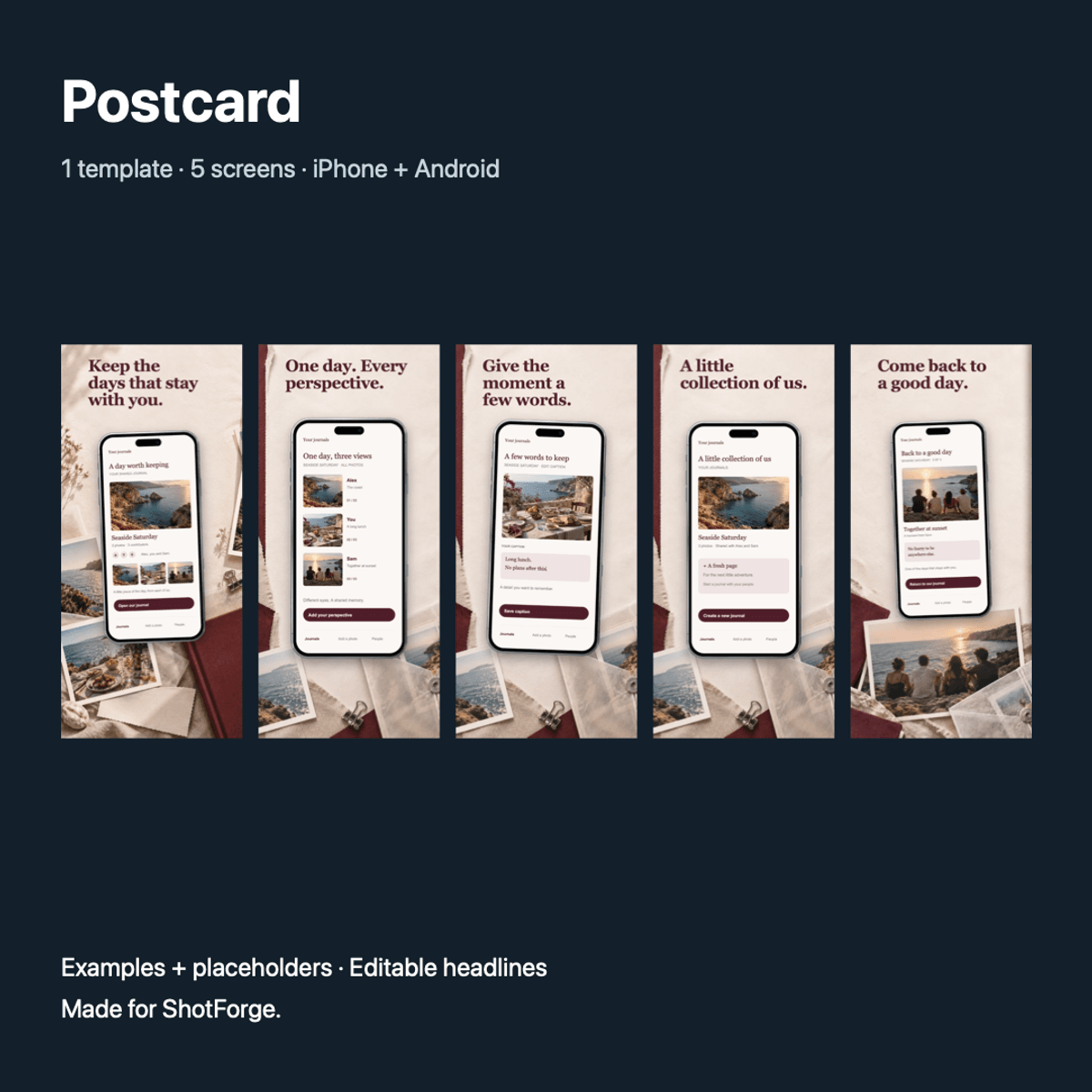 Postcard — App Screenshot Template for ShotForge
