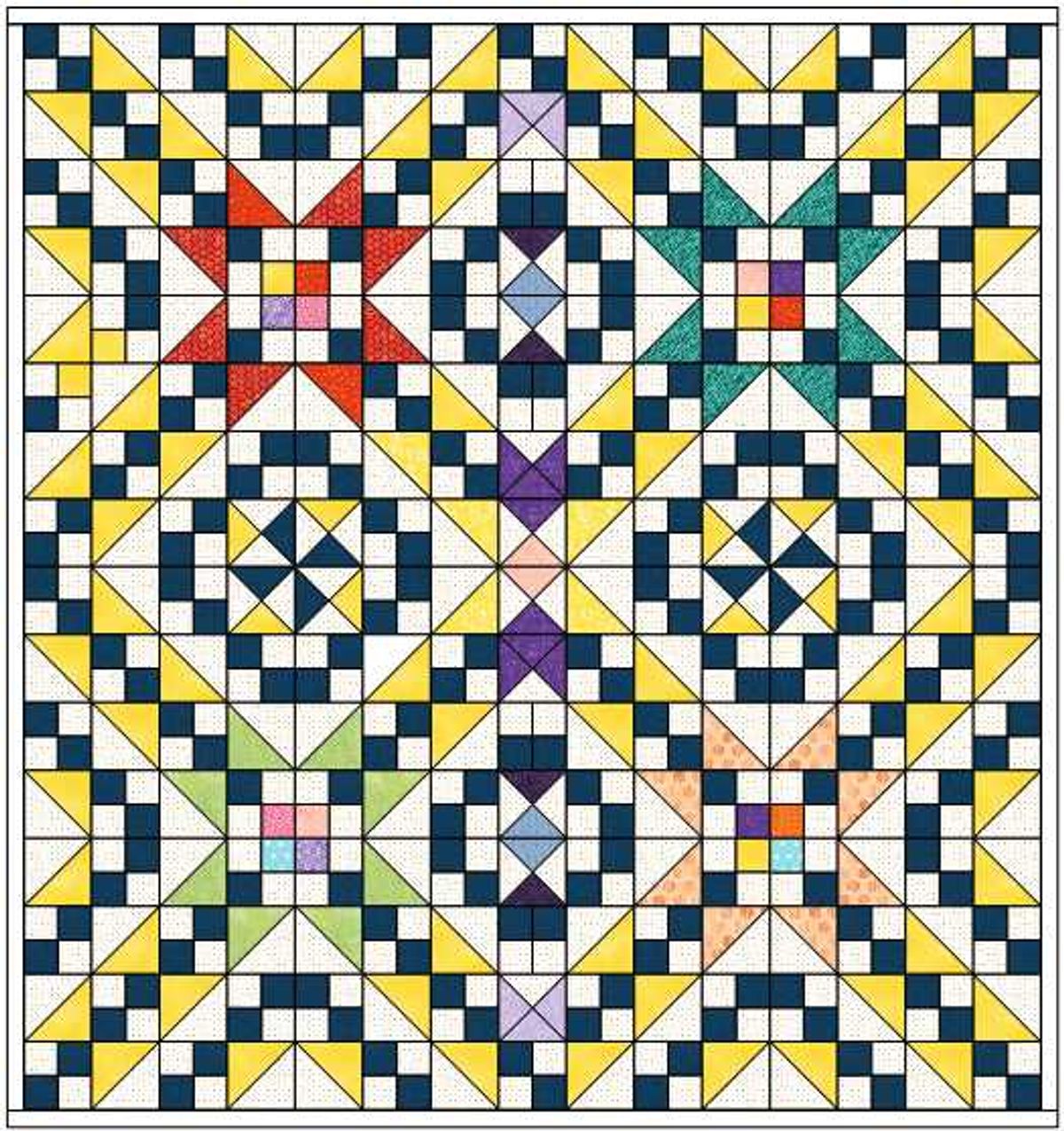 Scrappy Mosaic Quilt Pattern