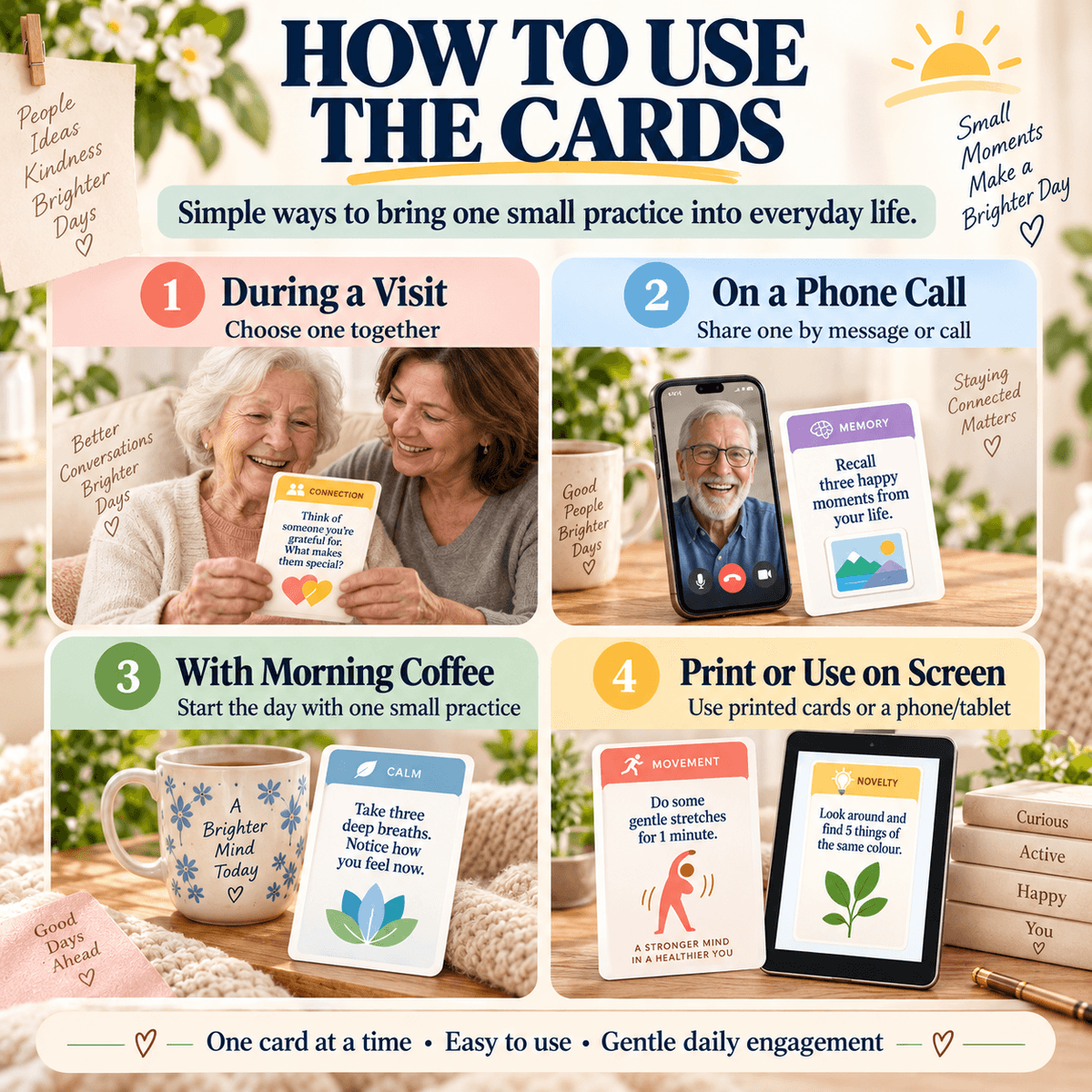 100 Mental Fitness Cards for Adults 65+ | Simple Screen-Free Activities