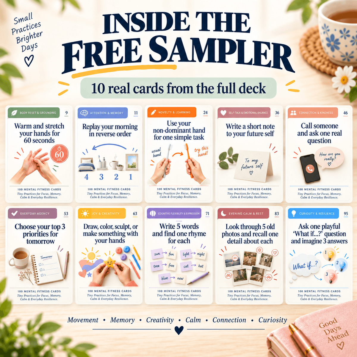 10 Free Mental Fitness Cards for Adults 65+ | Simple 1–5 Minute Activities