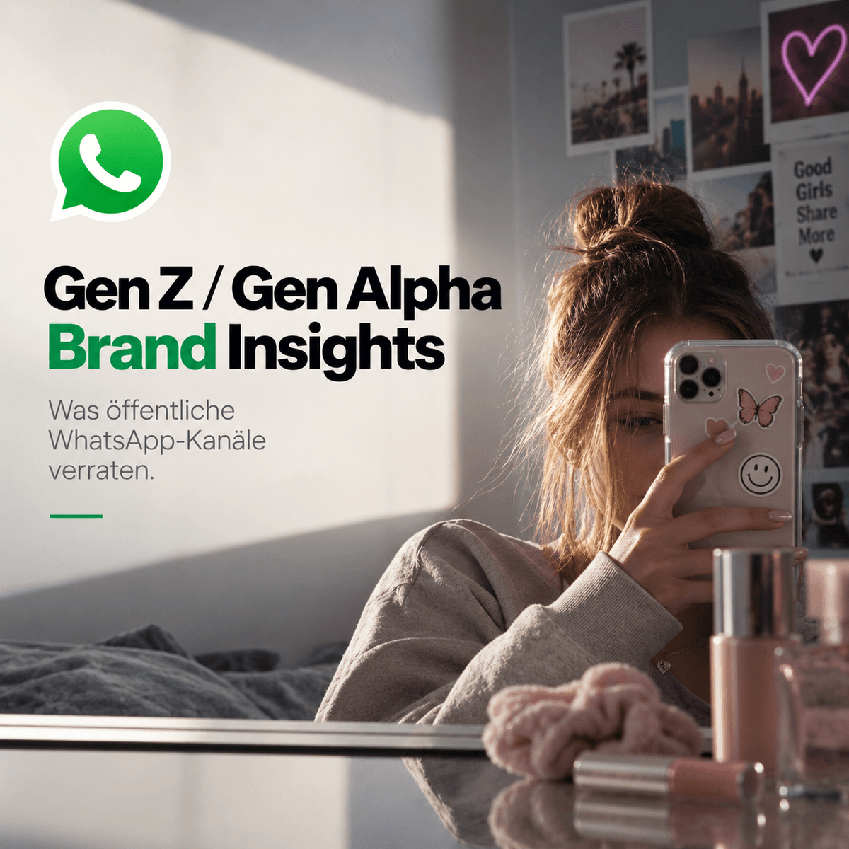 Mutmaßlich Minderjährige Mädchen auf WhatsApp: Was öffentliche Kanäle über Selbstdarstellung, Reichweite und Konsum verraten
