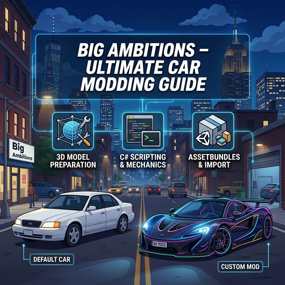 Big Ambitions : Ultimate Car Modding Guide => From 3D Model to In-Game Vehicle
