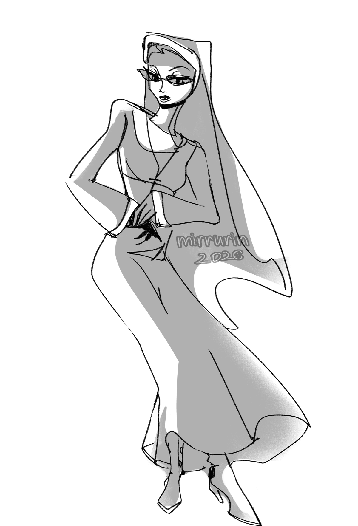 SKEB sketch commission (B&W)