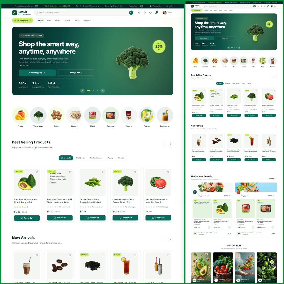 Grovia — Next.js 16 eCommerce Storefront, Admin Dashboard & REST API