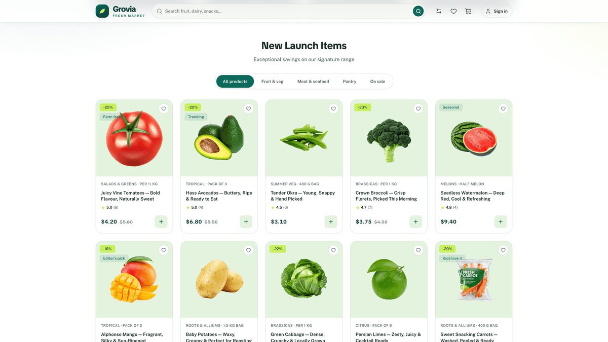 Grovia — Next.js 16 eCommerce Storefront, Admin Dashboard & REST API