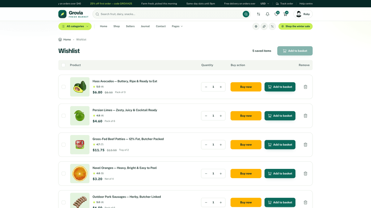Grovia — Next.js 16 eCommerce Storefront, Admin Dashboard & REST API