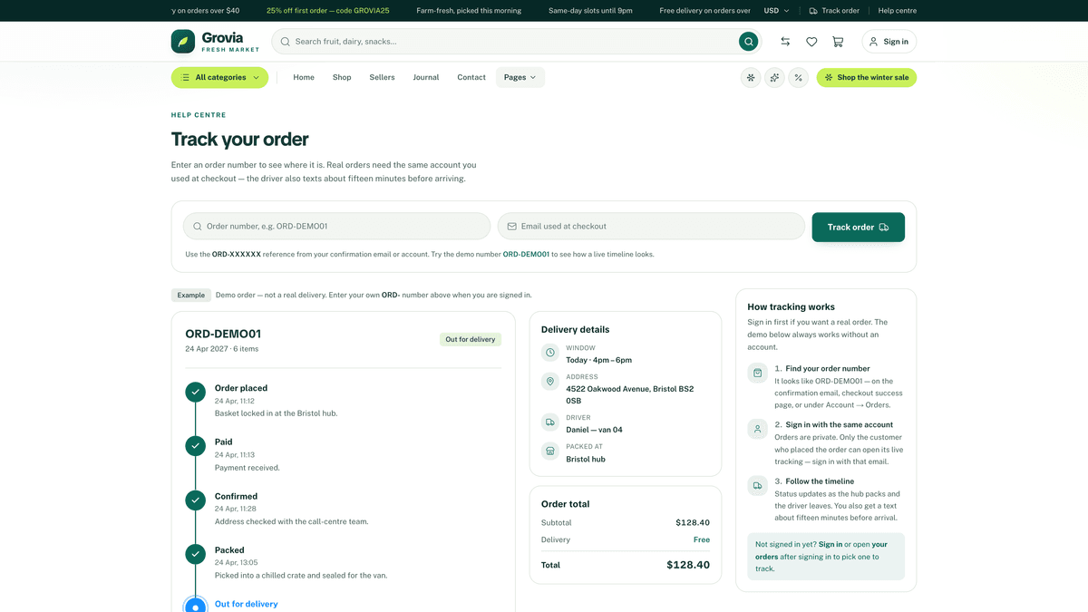 Grovia — Next.js 16 eCommerce Storefront, Admin Dashboard & REST API