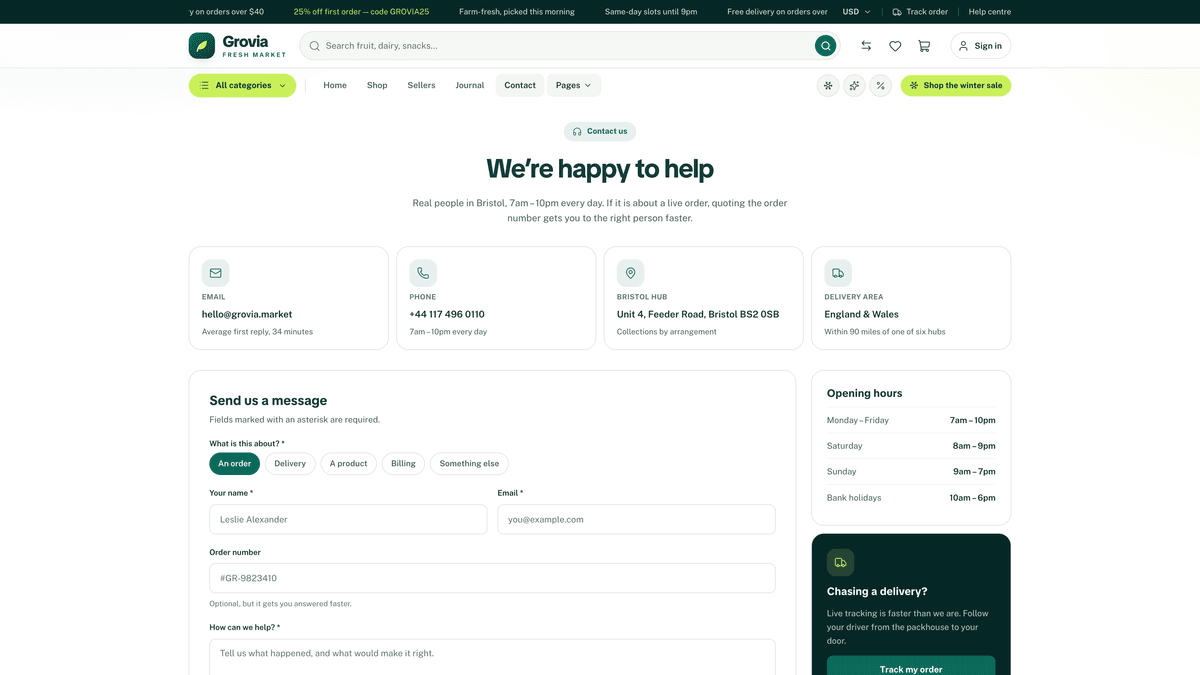 Grovia — Next.js 16 eCommerce Storefront, Admin Dashboard & REST API