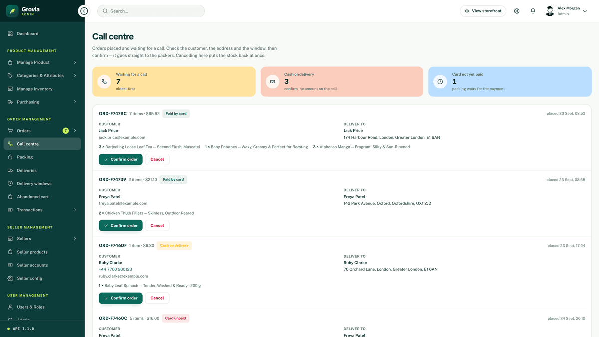Grovia — Next.js 16 eCommerce Storefront, Admin Dashboard & REST API