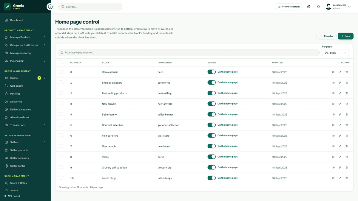 Grovia — Next.js 16 eCommerce Storefront, Admin Dashboard & REST API