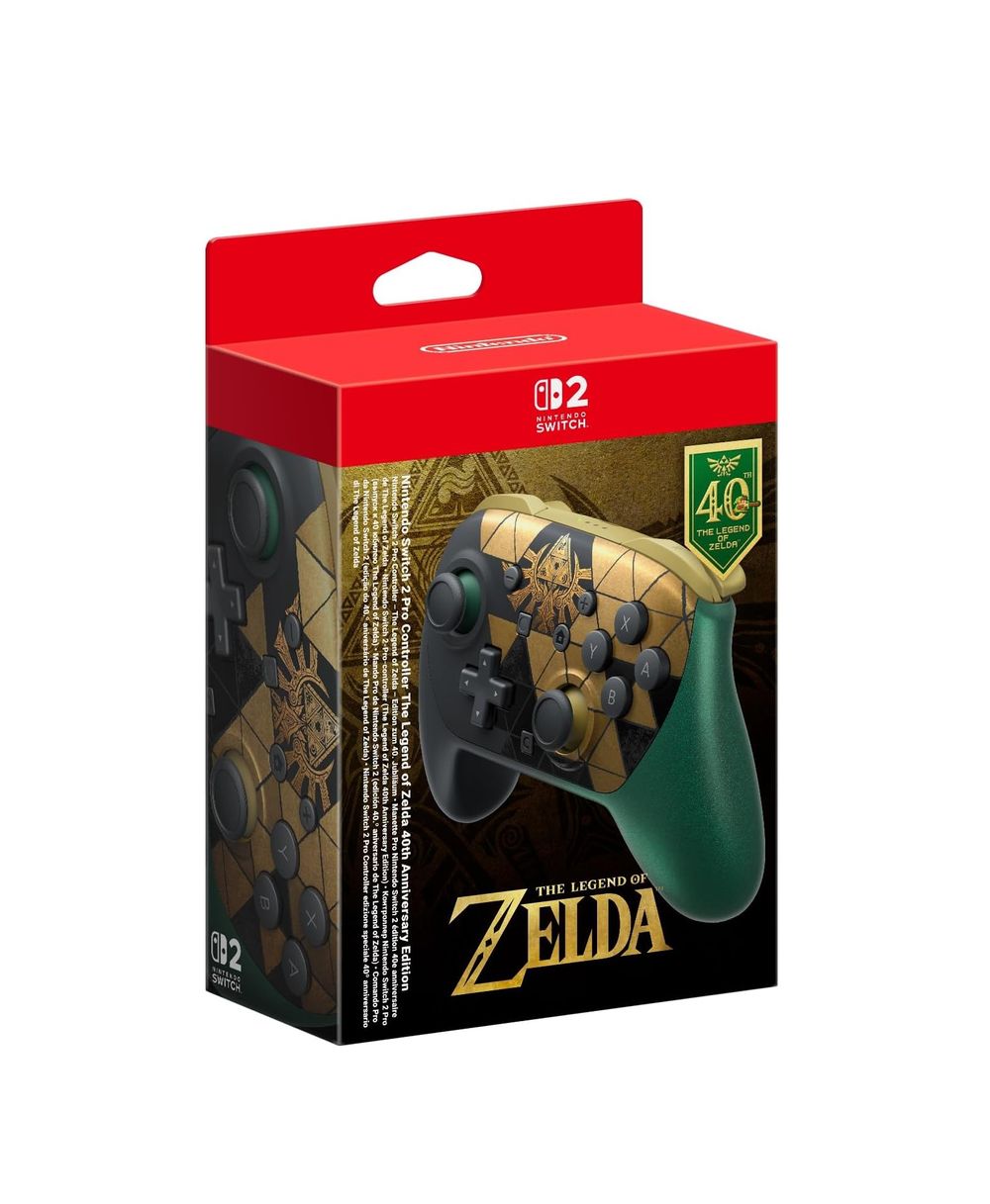 The Legend of Zelda 40th Anniversary Edition Pro Controller, Console and Case.