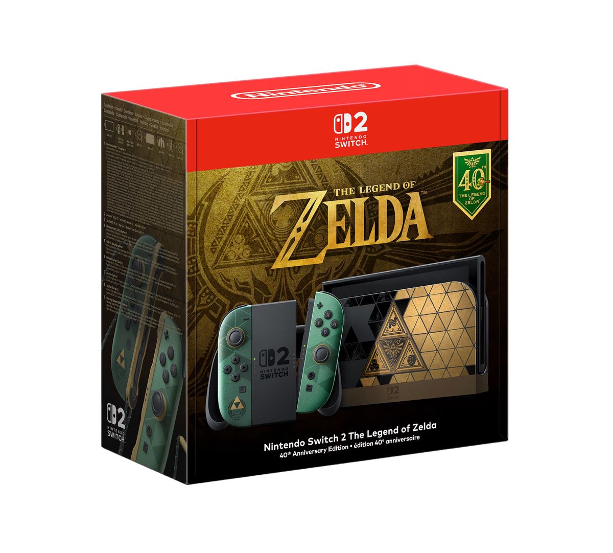 The Legend of Zelda 40th Anniversary Edition Pro Controller, Console and Case.