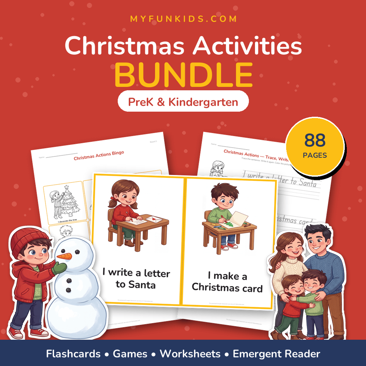 Christmas Activities Bundle for PreK & Kindergarten | 88 Printable Pages