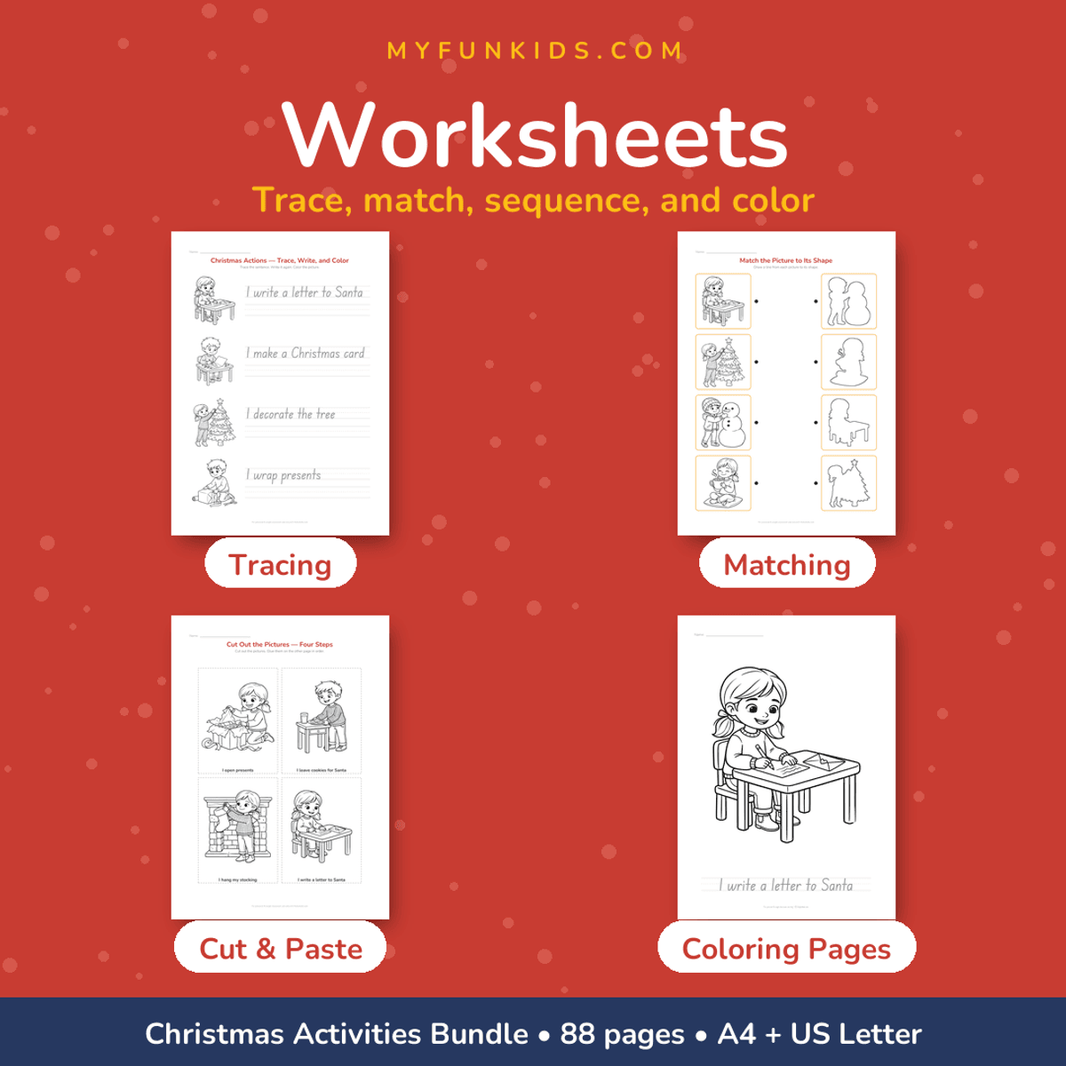 Christmas Activities Bundle for PreK & Kindergarten | 88 Printable Pages