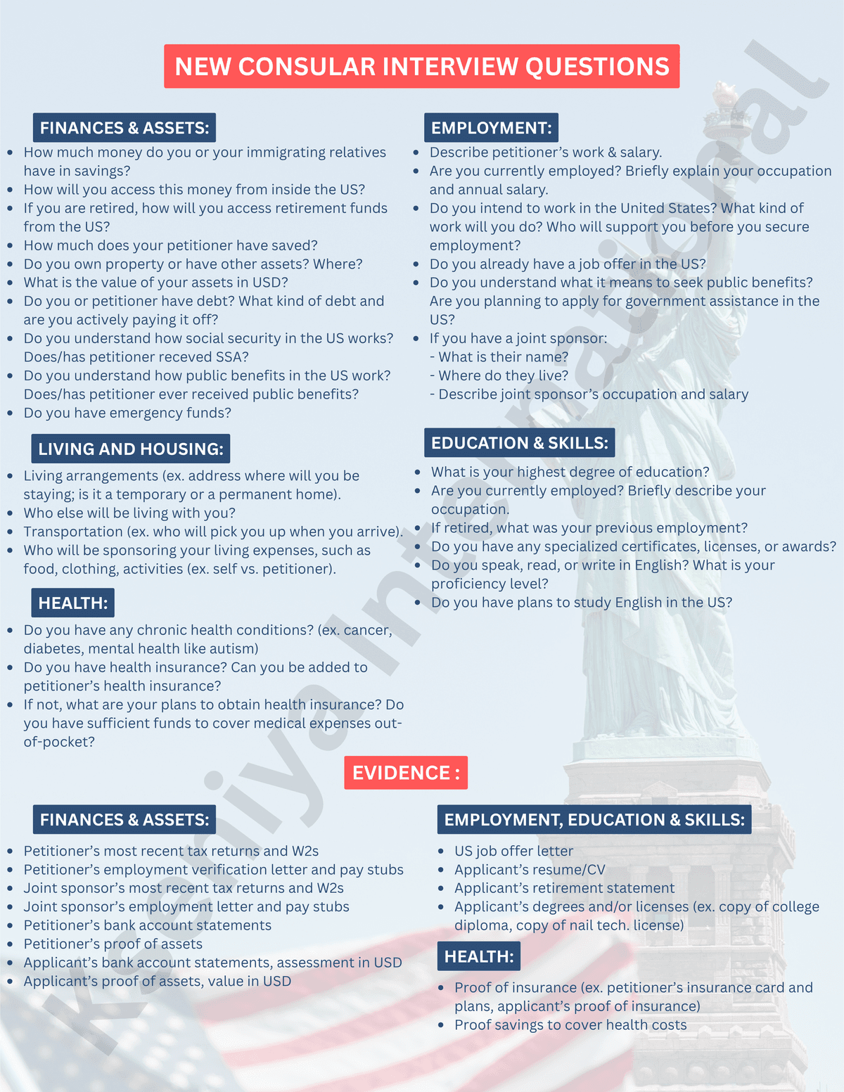 FREE RESOURCE: New Consular Interview Questions
