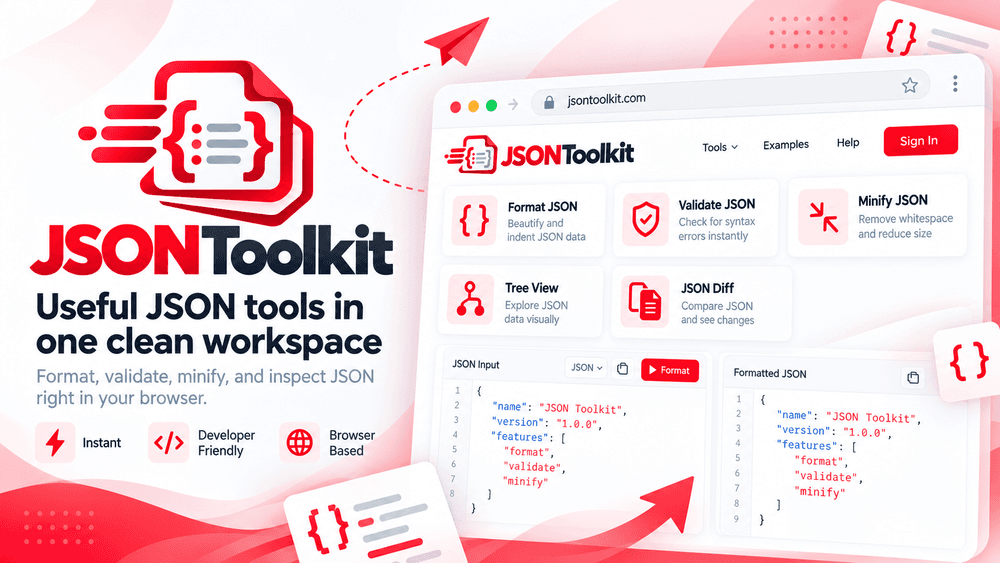 JSON Toolkit -  working with JSON in one clean browser workspace