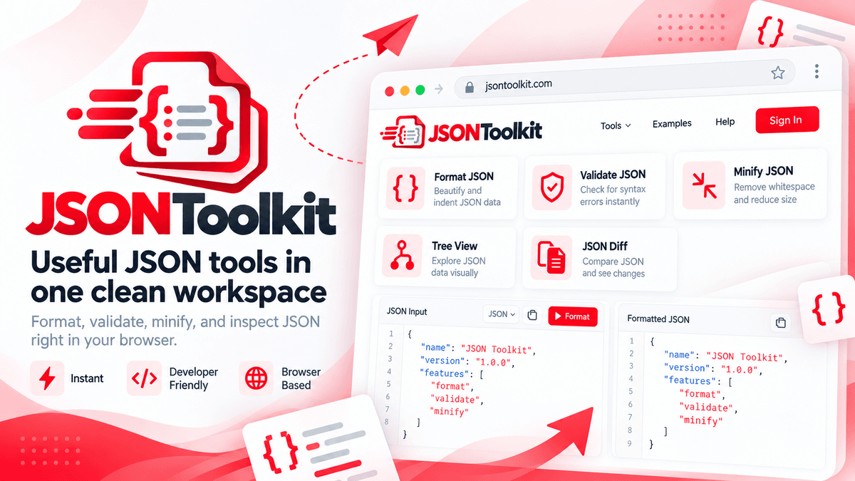 JSON Toolkit -  working with JSON in one clean browser workspace
