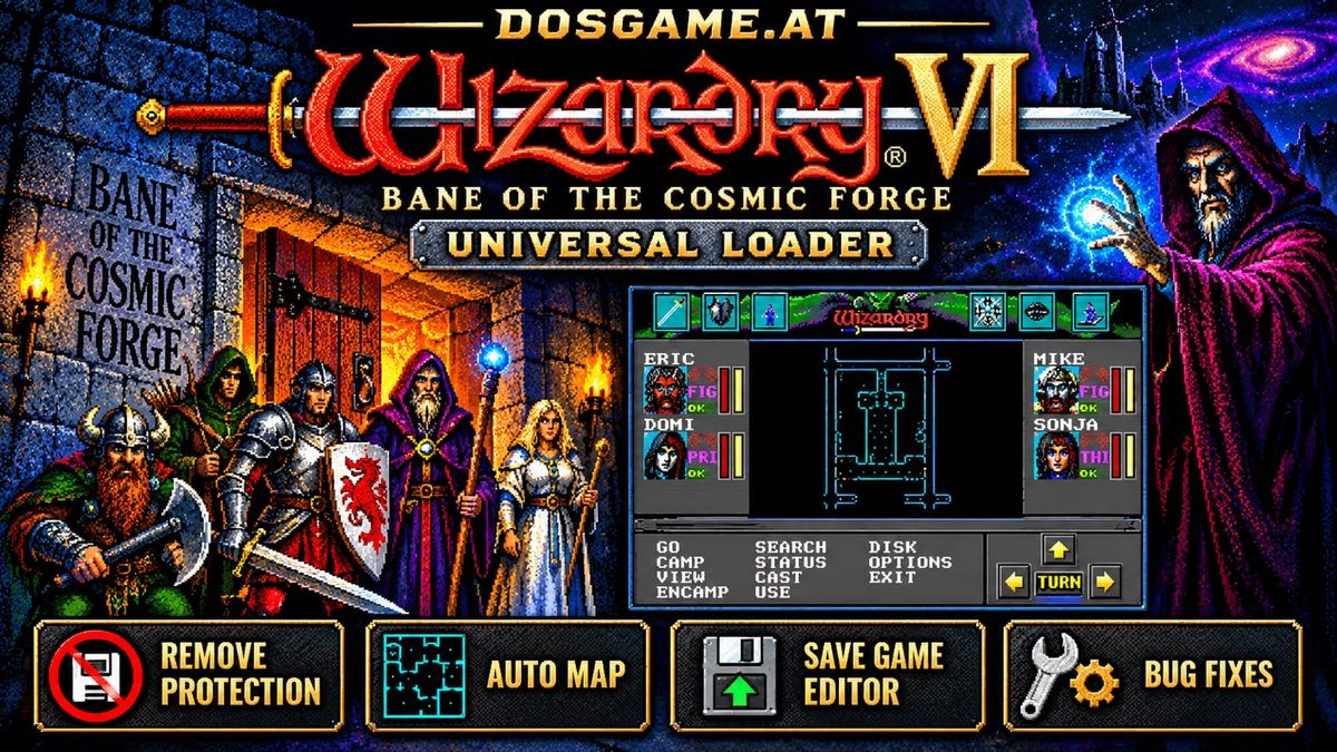 Wizardry VI - The Bane of the Cosmic Forge - Nag Screen Removal
