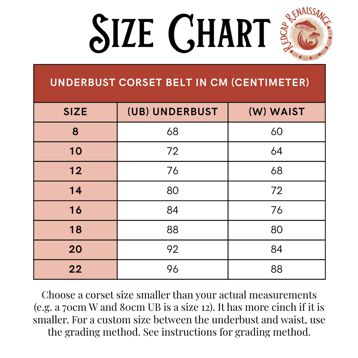 Underbust corset belt pattern PDF print