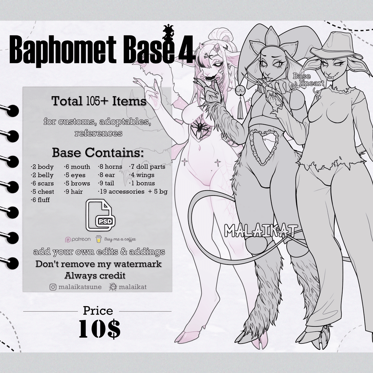 ★𝙉𝙀𝙒★ Baphomet Base 4 [PSD]