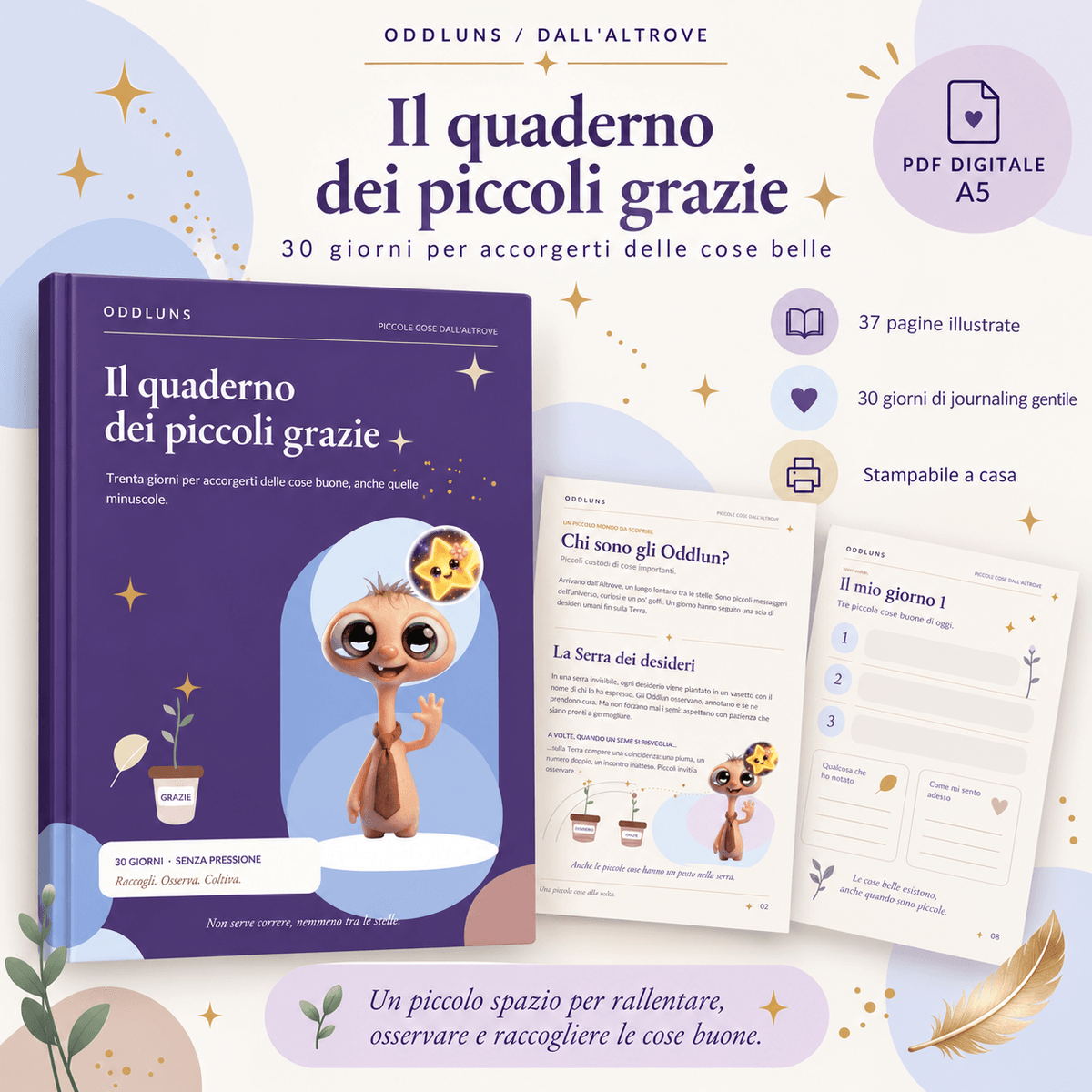 Diario della gratitudine Oddlun  🌱  | PDF A5