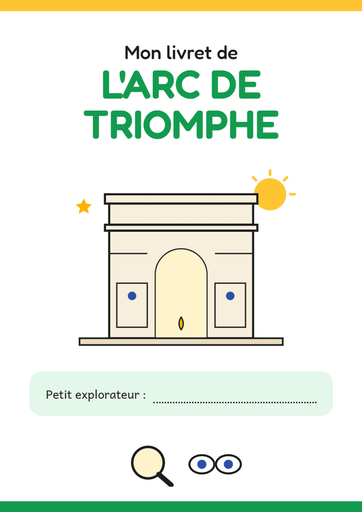 Mon livret de l’Arc de Triomphe – Explorateur (4-5 ans)