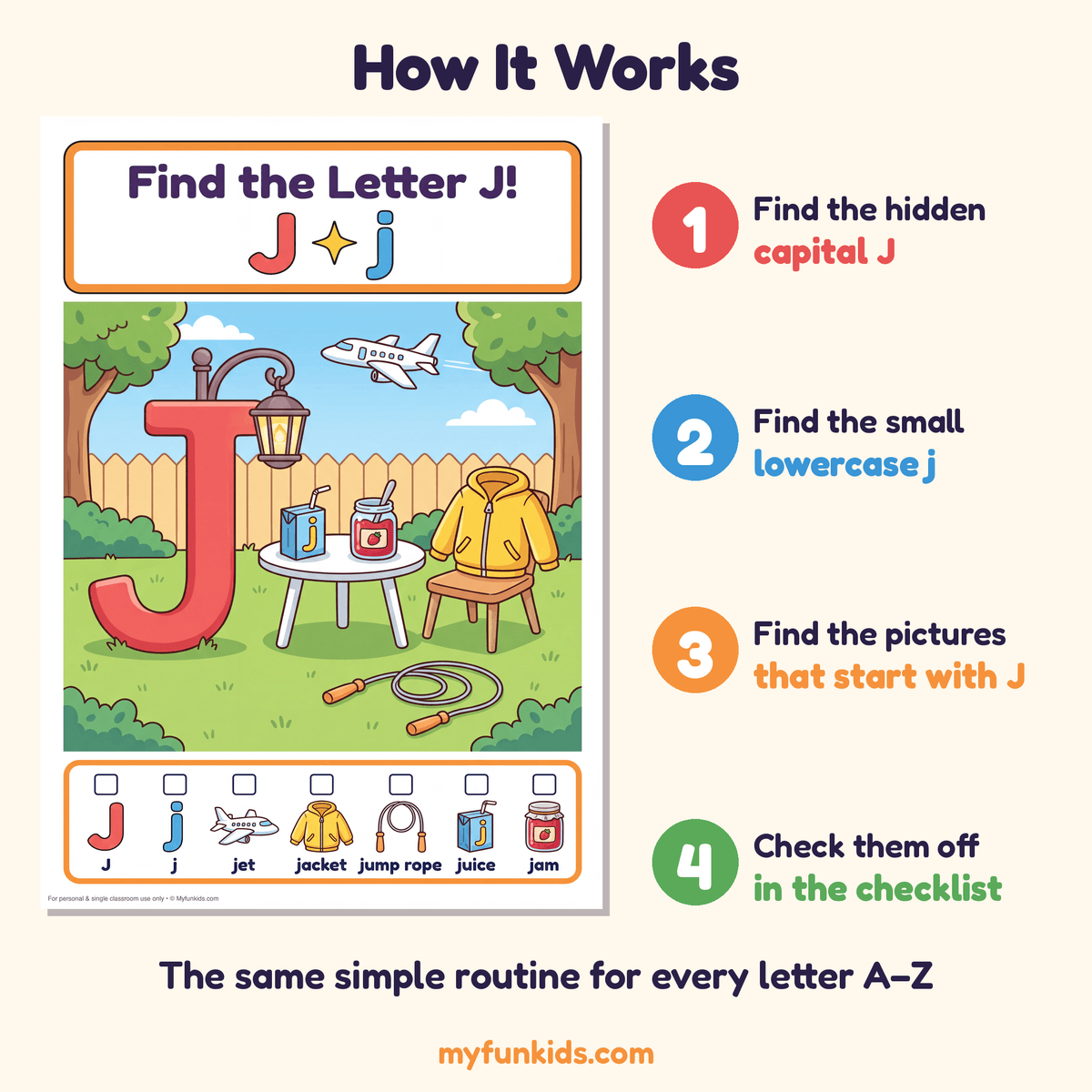 Alphabet Hidden Pictures A–Z | Find the Letter Worksheets & Coloring Pages