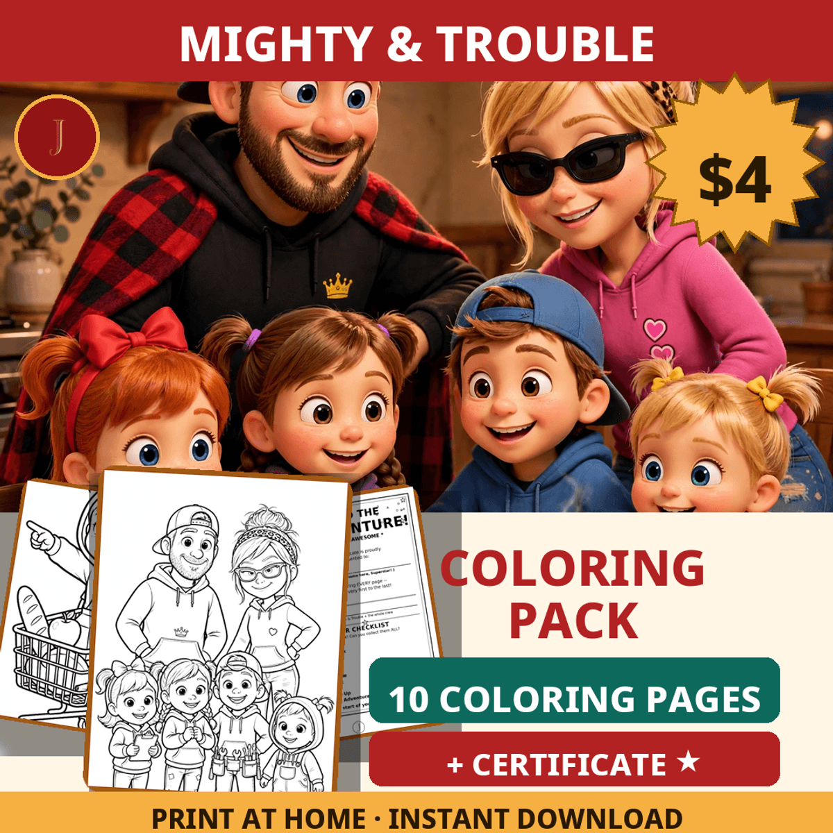 Mighty & Trouble — Coloring Pack