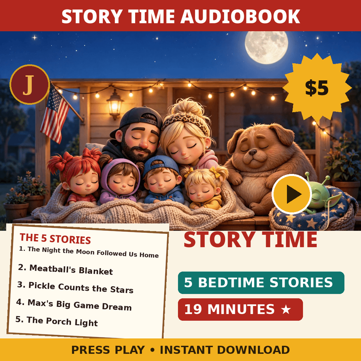 Mighty & Trouble Story Time — Five Bedtime Stories (Audiobook)