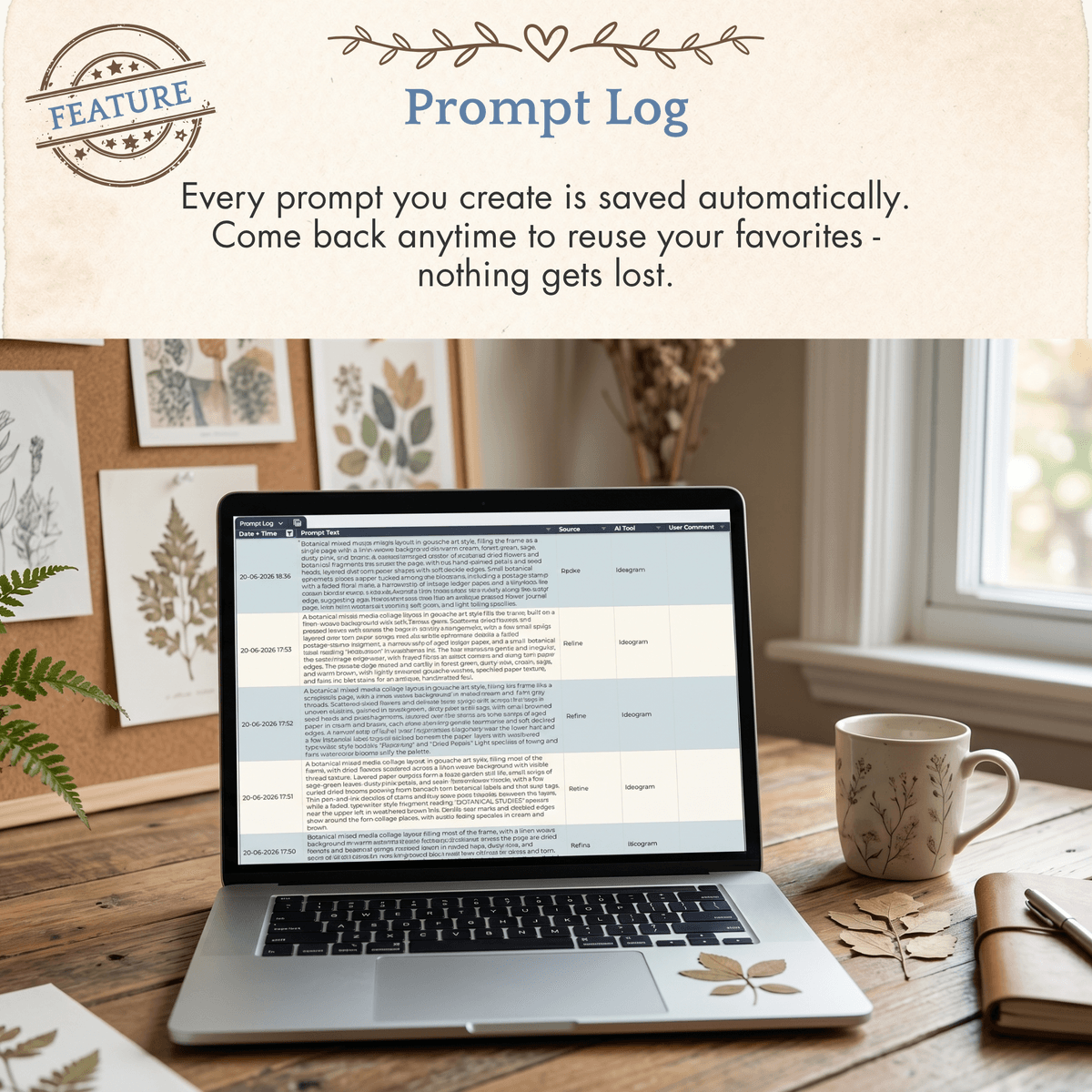 Mockup Prompt Builder for ChatGPT Image, Gemini, Recraft, Ideogram, Flux, Seedream, Midjourney, Leonardo and other text-to-image AI