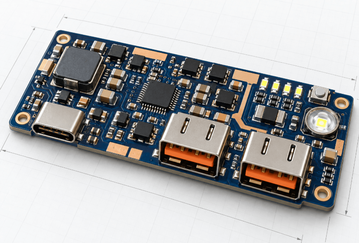 IP5306 Dual-Output Power Bank PCB Plan