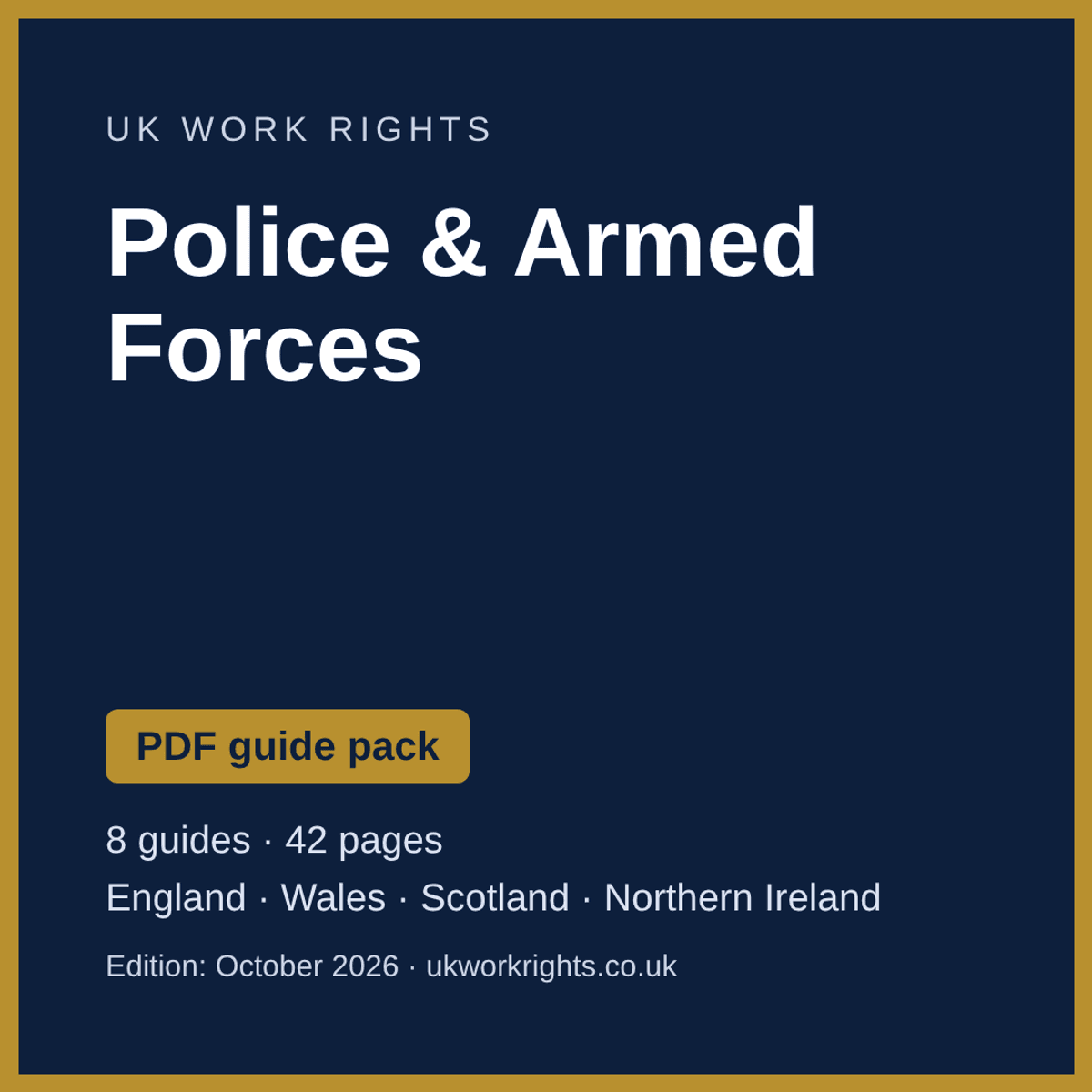 Police & Armed Forces - PDF guide pack (UK, October 2026)
