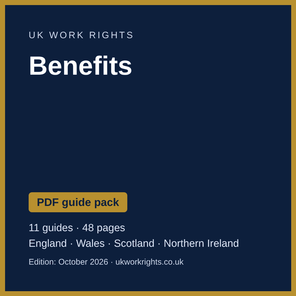 Benefits - PDF guide pack (UK, October 2026)